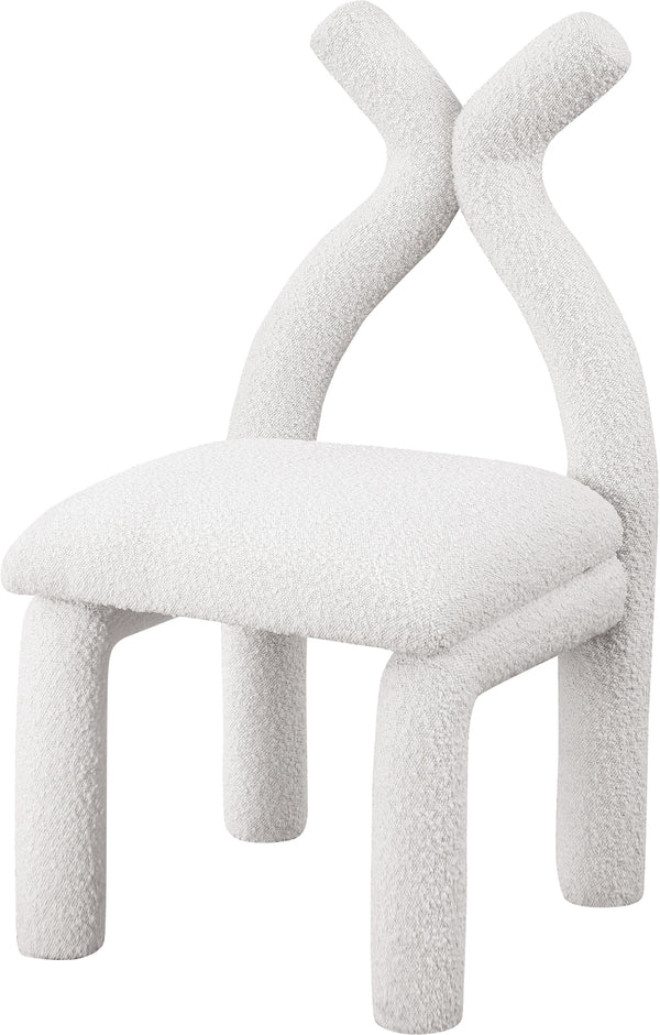 Xena Cream Boucle Fabric Accent/Dining Chair 884Cream-C Meridian Furniture
