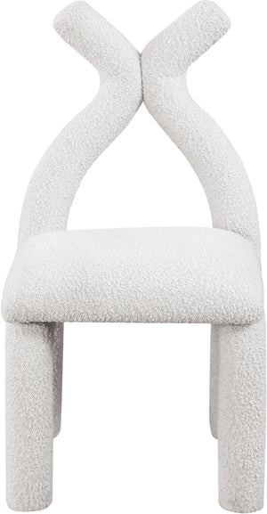 Xena Cream Boucle Fabric Accent/Dining Chair 884Cream-C Meridian Furniture