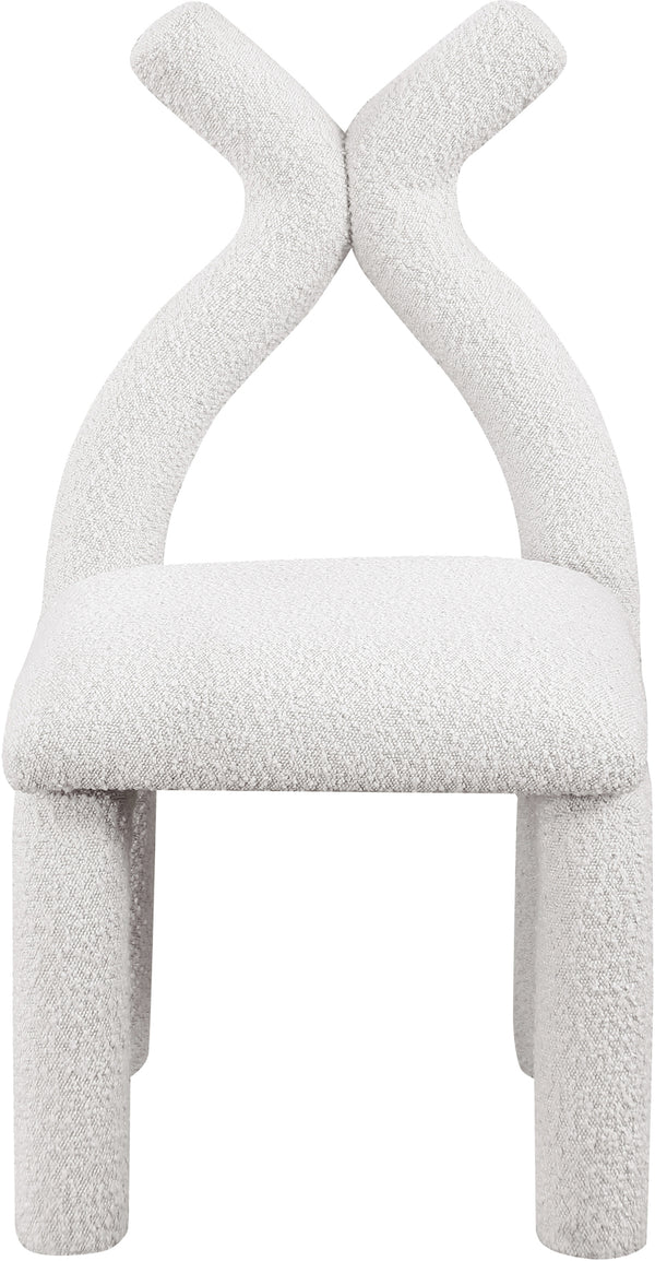 Xena Cream Boucle Fabric Accent/Dining Chair 884Cream-C Meridian Furniture