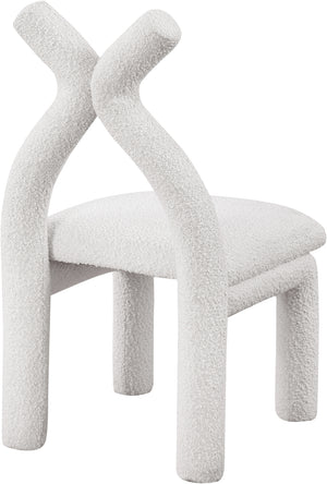 Xena Cream Boucle Fabric Accent/Dining Chair 884Cream-C Meridian Furniture