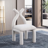 Xena Cream Boucle Fabric Accent/Dining Chair 884Cream-C Meridian Furniture