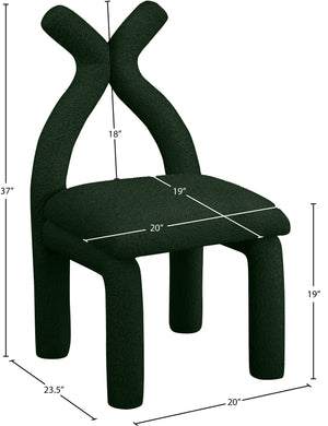 Xena Green Boucle Fabric Accent/Dining Chair 884Green-C Meridian Furniture