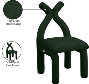 Xena Green Boucle Fabric Accent/Dining Chair 884Green-C Meridian Furniture