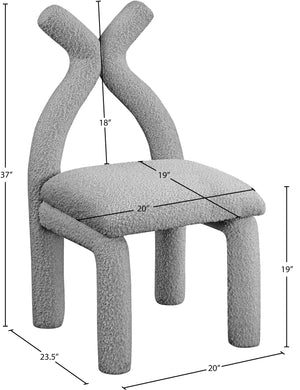 Xena Grey Boucle Fabric Accent/Dining Chair 884Grey-C Meridian Furniture