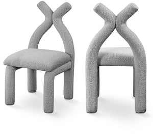 Xena Grey Boucle Fabric Accent/Dining Chair 884Grey-C Meridian Furniture