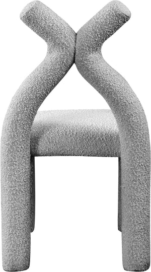 Xena Grey Boucle Fabric Accent/Dining Chair 884Grey-C Meridian Furniture