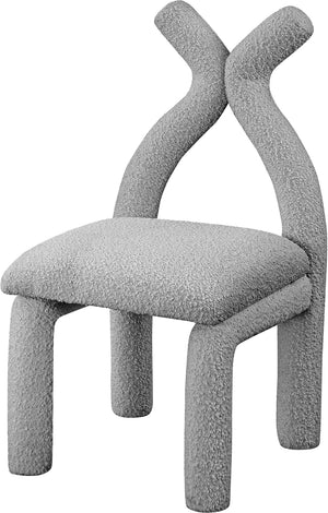 Xena Grey Boucle Fabric Accent/Dining Chair 884Grey-C Meridian Furniture