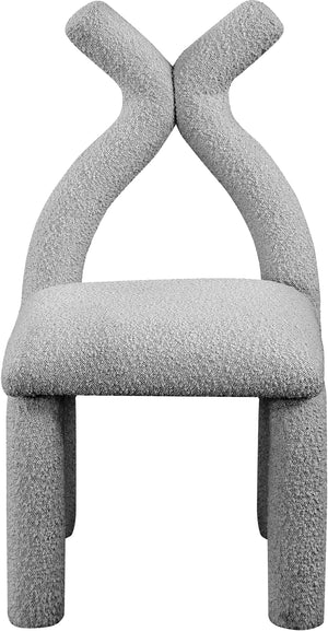 Xena Grey Boucle Fabric Accent/Dining Chair 884Grey-C Meridian Furniture