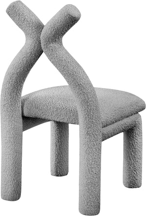 Xena Grey Boucle Fabric Accent/Dining Chair 884Grey-C Meridian Furniture