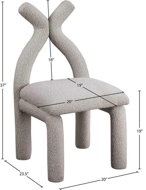 Xena Taupe Boucle Fabric Accent/Dining Chair 884Taupe-C Meridian Furniture