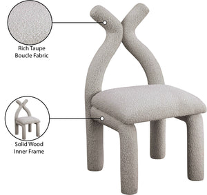 Xena Taupe Boucle Fabric Accent/Dining Chair 884Taupe-C Meridian Furniture