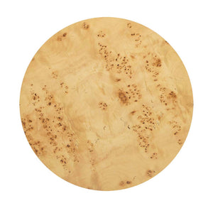 English Elm Jennifer Taylor Home - Nebula Round 35.5" Burl Wood Coffee Table with Pillar Legs — Warm Natural Brown, Stable Elegance B2719P405639