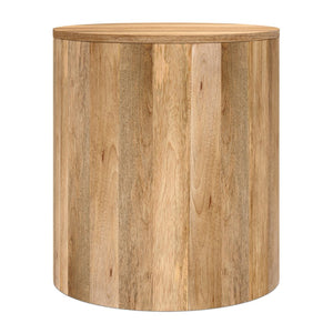 English Elm Millbury Solid Mango Wood Side Table Scandinavian Farmhouse Natural Grain Accent B136P420288