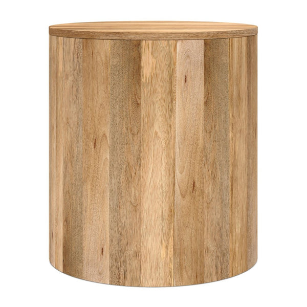 English Elm Millbury Solid Mango Wood Side Table Scandinavian Farmhouse Natural Grain Accent B136P420288