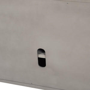 English Elm Jennifer Taylor Home - Dauphin 71" TV Stand Console Table in Grey Cashmere Wood with Gold Accents, Ample Storage, Assembled B2719P238490