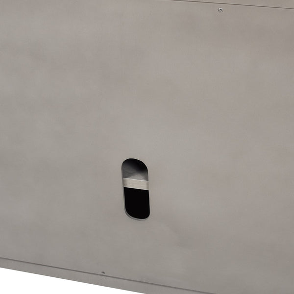 English Elm Jennifer Taylor Home - Dauphin 71" TV Stand Console Table in Grey Cashmere Wood with Gold Accents, Ample Storage, Assembled B2719P238490