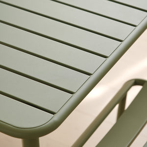 English Elm Sera outdoor square table - waterproof metal courtyard bistro table for balcony, villa, versatile seating Antique Green W3318P308266