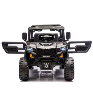English Elm 24v 400w Six Wheel Kids Electric Dump Truck 4wd Remote Control Ride on Toy Black W1578P353176