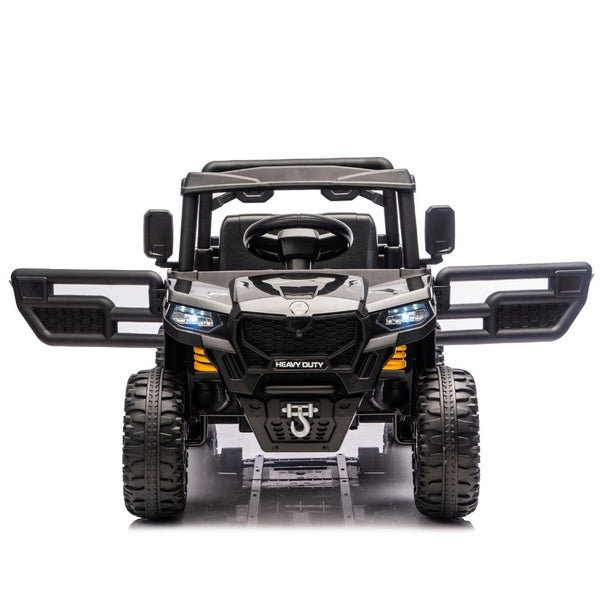 English Elm 24v 400w Six Wheel Kids Electric Dump Truck 4wd Remote Control Ride on Toy Black W1578P353176