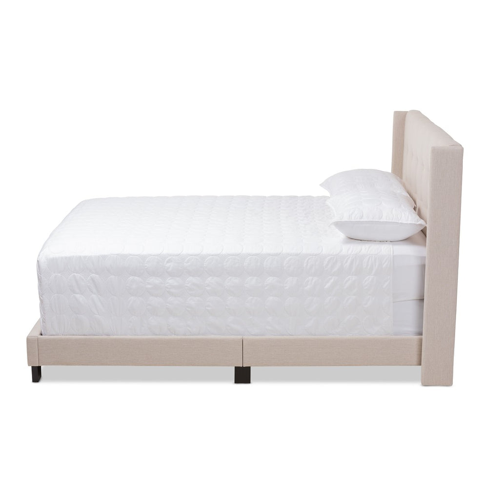 Baxton Studio Baxton Studio Lisette Full Size Bed - Modern Upholstered Beige Design with Plush Comfort & Style CF8031B-Beige-Full