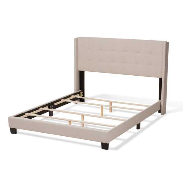 Baxton Studio Baxton Studio Lisette King Size Bed - Modern Beige Upholstered Design with Comfortable Support CF8031B-Beige-King