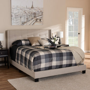 Baxton Studio Baxton Studio Lisette King Size Bed - Modern Beige Upholstered Design with Comfortable Support CF8031B-Beige-King