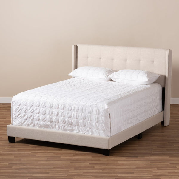 Baxton Studio Baxton Studio Lisette King Size Bed - Modern Beige Upholstered Design with Comfortable Support CF8031B-Beige-King