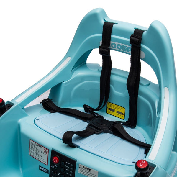 English Elm 12v Kids Ride on Bumper Car with 360 Spin Led Lights Bluetooth and Parental Remote Blue W1578P198508
