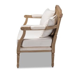 Baxton Studio Baxton Studio Clemence Loveseat - Elegant French Provincial Ivory Upholstered Charm for Any Space ASS1038-LS