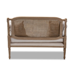 Baxton Studio Baxton Studio Clemence Loveseat - Elegant French Provincial Ivory Upholstered Charm for Any Space ASS1038-LS