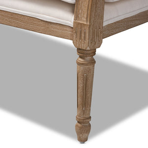 Baxton Studio Baxton Studio Clemence Loveseat - Elegant French Provincial Ivory Upholstered Charm for Any Space ASS1038-LS