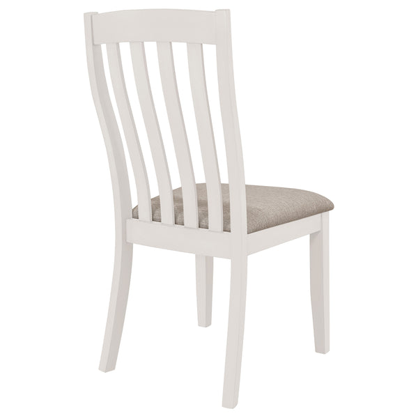 English Elm Doches Off White Wood Dining Side Chairs Set of 2 with Upholstered Seats Slatted Back Comfortable Style B062P378346