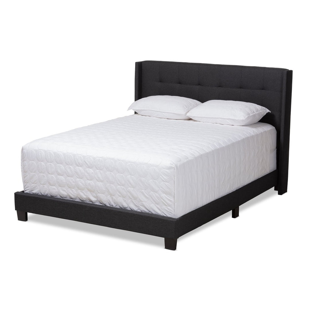 Baxton Studio Baxton Studio Lisette Charcoal Grey Upholstered Queen Bed with Modern Design & Easy Assembly CF8031B-Charcoal-Queen