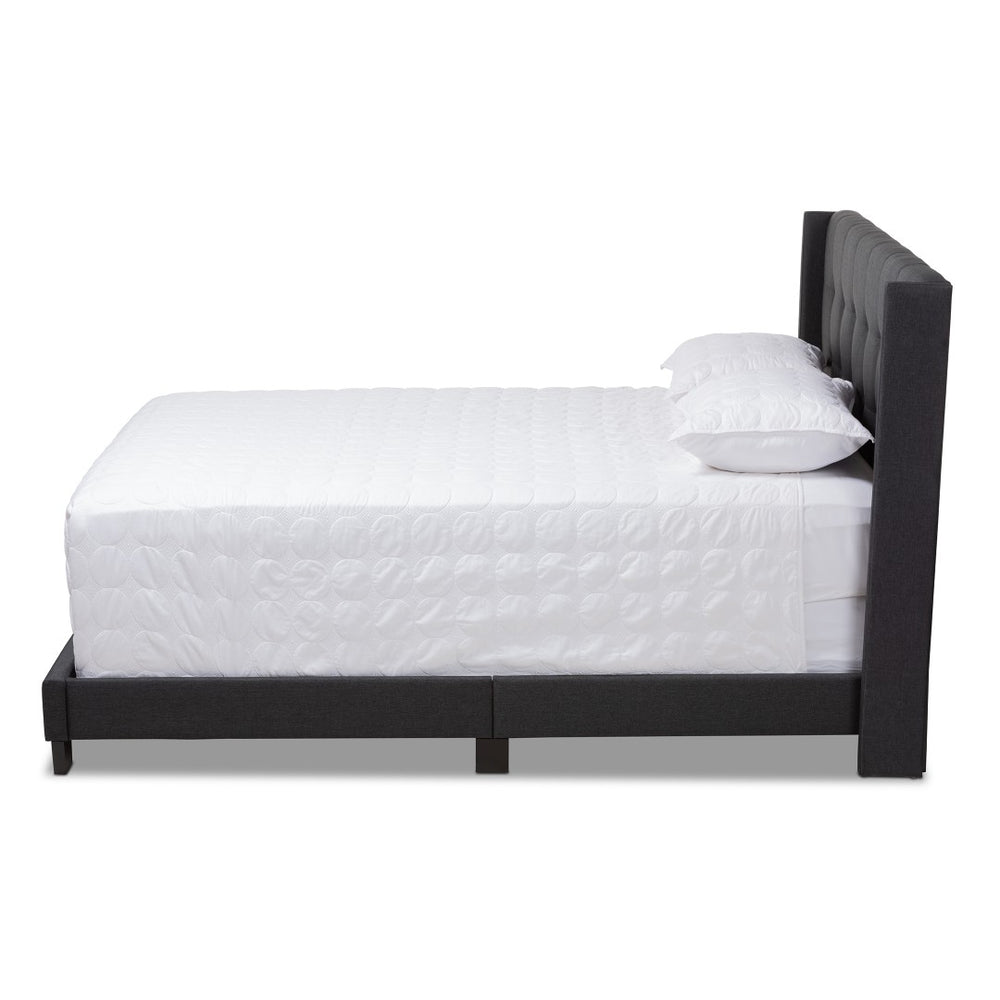 Baxton Studio Baxton Studio Lisette Charcoal Grey Upholstered Queen Bed with Modern Design & Easy Assembly CF8031B-Charcoal-Queen