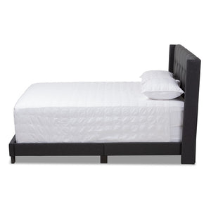 Baxton Studio Baxton Studio Lisette Charcoal Grey Upholstered Queen Bed with Modern Design & Easy Assembly CF8031B-Charcoal-Queen