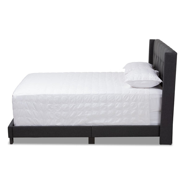 Baxton Studio Baxton Studio Lisette Charcoal Grey Upholstered Queen Bed with Modern Design & Easy Assembly CF8031B-Charcoal-Queen