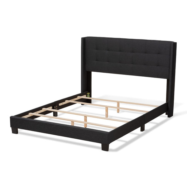 Baxton Studio Baxton Studio Lisette Charcoal Grey Upholstered Queen Bed with Modern Design & Easy Assembly CF8031B-Charcoal-Queen