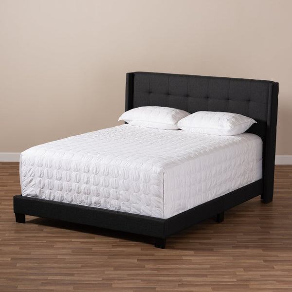 Baxton Studio Baxton Studio Lisette Charcoal Grey Upholstered Queen Bed with Modern Design & Easy Assembly CF8031B-Charcoal-Queen
