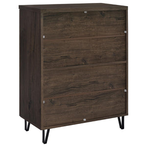 English Elm Clackamas Engineered Wood Shoe Cabinet with Hairpin Legs and Matte Gold Hardware Oak B062P440405