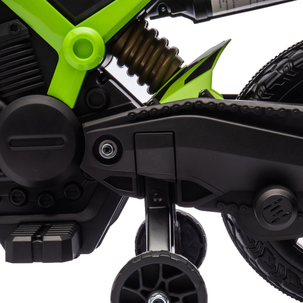 English Elm Qaba Kids Electric Dirt Bike 6v Battery Powered Ride on with Training Wheels Ages 3 to 8 W2225P249807