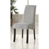 Velvet Dining Side Chairs, Set of 2, Elegant Grey & Black Design