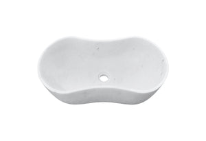 English Elm White Natural Marble Vessel Sink - Handcrafted Elegance With Semi-Polished Finish For Luxurious Bathrooms W1696P333269-GIGA