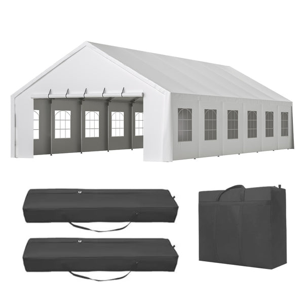 English Elm 20x40ft Heavy Duty Galvanized Steel Frame Party Tent Waterproof Outdoor Wedding Canopy W1422S00064