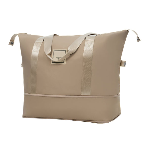 English Elm 6 Piece Hardshell Abs Travel Set with Spinner Wheels Combination Lock and Toiletry Bag Khaki N732P391465K