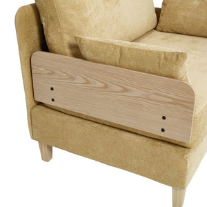 English Elm Foldable sofa bed recliner with three pillows, 3-in-1 convertible sleeper for small spaces, mid-century modern comfort Mustard yellow W395P290559