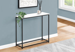English Elm Accent Modern Console Table for Entryway or Living Room Narrow Laminate Top with Sleek Metal Frame White 34 L x 14 W x 4 H B2710P218996
