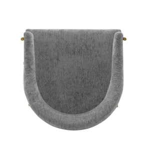 English Elm Lia Metal Chenille Armchair with Brushed Gold Accents, Floating Back Design, Luxurious Comfort Grey B365P397747