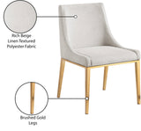 Haines Beige Linen Textured Polyester Fabric Dining Chair 885Beige-C Meridian Furniture