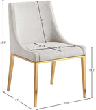 Haines Beige Linen Textured Polyester Fabric Dining Chair 885Beige-C Meridian Furniture