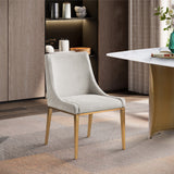 Haines Beige Linen Textured Polyester Fabric Dining Chair 885Beige-C Meridian Furniture